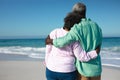 old couple in love at the beach Royalty Free Stock Photo