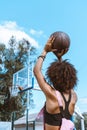 Rear view shot of young african-american woman Royalty Free Stock Photo