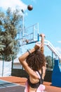 Rear view shot of young african-american woman Royalty Free Stock Photo