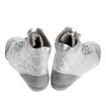 Rear view of silver sneakers Royalty Free Stock Photo