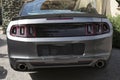 Rear view of a stylish car at Positano on the Amalfi coast in Italy