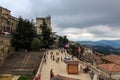 Rear view of the town hall and the Cava dei Balestrieri in San Marino