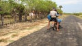 Fully laden motor bike on the way to Market - Kayts Island - Sri lanka