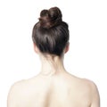 Rear view of woman with messy bun hair style Royalty Free Stock Photo