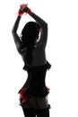 Rear view woman stripper showgirl silhouette