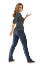 Rear View of Woman in Urban Fantasy Pose Isolated