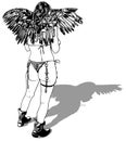 Rear View of a Woman with Wings Royalty Free Stock Photo