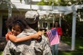 Soldier with daughter Royalty Free Stock Photo