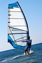 Rear view of young windsurfer Royalty Free Stock Photo