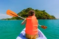 Rear view of young woman experiencing freedom during vacation Royalty Free Stock Photo