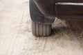 Rear wheel of the car on a dirt road Royalty Free Stock Photo