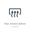 Rear window defrost icon vector. Trendy flat rear window defrost icon from user interface collection isolated on white background