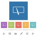 Rear window wiper flat white icons in square backgrounds