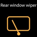 Rear window wiper icon, dtc code, error, vector illustration