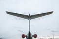 The rear wing of an old plane in the aviation museum