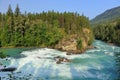 Fraser River rushing over Rearguard Falls in the Canadian Rocky Mountains, Mount Robson Provincial Park, British Columbia, Canada Royalty Free Stock Photo