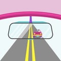 Rearview mirror in car. flat vector illustration