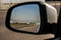 Rearview mirror in the car Royalty Free Stock Photo