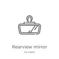 rearview mirror icon vector from car repair collection. Thin line rearview mirror outline icon vector illustration. Outline, thin