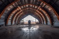 rearview shot of a drone hangar