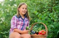 Reason in food. kid on summer farm. Organic food. happy little farmer. autumn harvest. little girl vegetable in basket