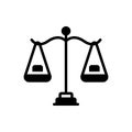 Black solid icon for Reasonable, scales and balance Royalty Free Stock Photo