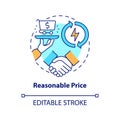 Reasonable price concept icon