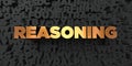 Reasoning - Gold text on black background - 3D rendered royalty free stock picture