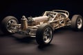 reassembled classic car chassis with wheels Royalty Free Stock Photo