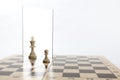 Reassessment of their abilities. the pawn is reflected in the mirror like a king