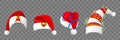 Reatistic christmas hats mockup Royalty Free Stock Photo