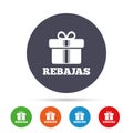 Rebajas - Discounts in Spain sign icon. Gift.