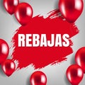 Rebajas Sale Poster With Balloon Royalty Free Stock Photo