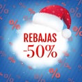 Rebajas Sale Xmas Card Royalty Free Stock Photo