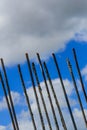 Rebar against a cloudy sky Royalty Free Stock Photo