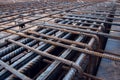 Rebars on the construction site. Building. The use of metal in modern construction