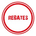 rebates stamp on white Royalty Free Stock Photo