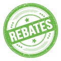 REBATES text on green round grungy stamp Royalty Free Stock Photo