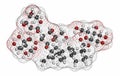 Rebaudioside A molecule. One of the main steviol glycosides found in stevia plants, used as sweetener. Atoms are represented as Royalty Free Stock Photo