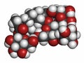 Rebaudioside A molecule. One of the main steviol glycosides found in stevia plants, used as sweetener. Atoms are represented as Royalty Free Stock Photo