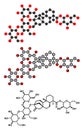 Rebaudioside A molecule. One of the main steviol glycosides found in stevia plants, used as sweetener Royalty Free Stock Photo