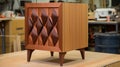 Modern Mahogany Cabinet With Unique Leg Design