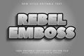 Rebel Emboss editable text effect emboss modern style Royalty Free Stock Photo
