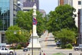 Rebel Flag and Confederate Monument Before South Carolina Capitol Royalty Free Stock Photo