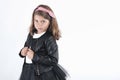 Rebel girl with leather jacket Royalty Free Stock Photo