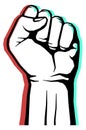 Rebel logo. Power fist silhouette. Uprising emblem