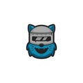 Rebel pirate criminal cat head wear russian helmet logo mascot character illustration for esport gamer gaming team