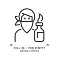 Rebel pixel perfect linear icon Royalty Free Stock Photo