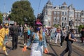 Rebellion Extinction Demonstrators Dancing At The Blauwbrug Bridge At Amsterdam The Netherlands 19-9-2020 Royalty Free Stock Photo