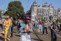 Rebellion Extinction Demonstrators Dancing At The Blauwbrug Bridge At Amsterdam The Netherlands 19-9-2020 Royalty Free Stock Photo